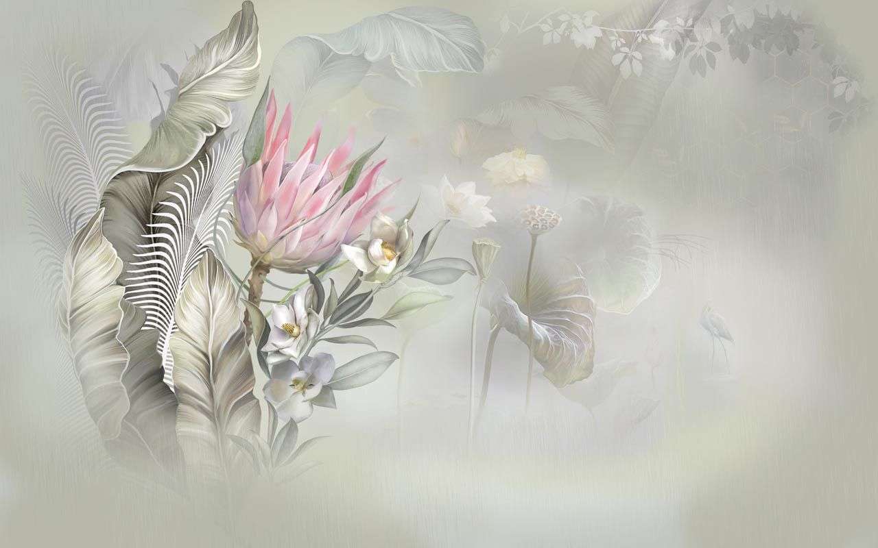 Фотообои в интерьере цветок протеи  13-490 фото