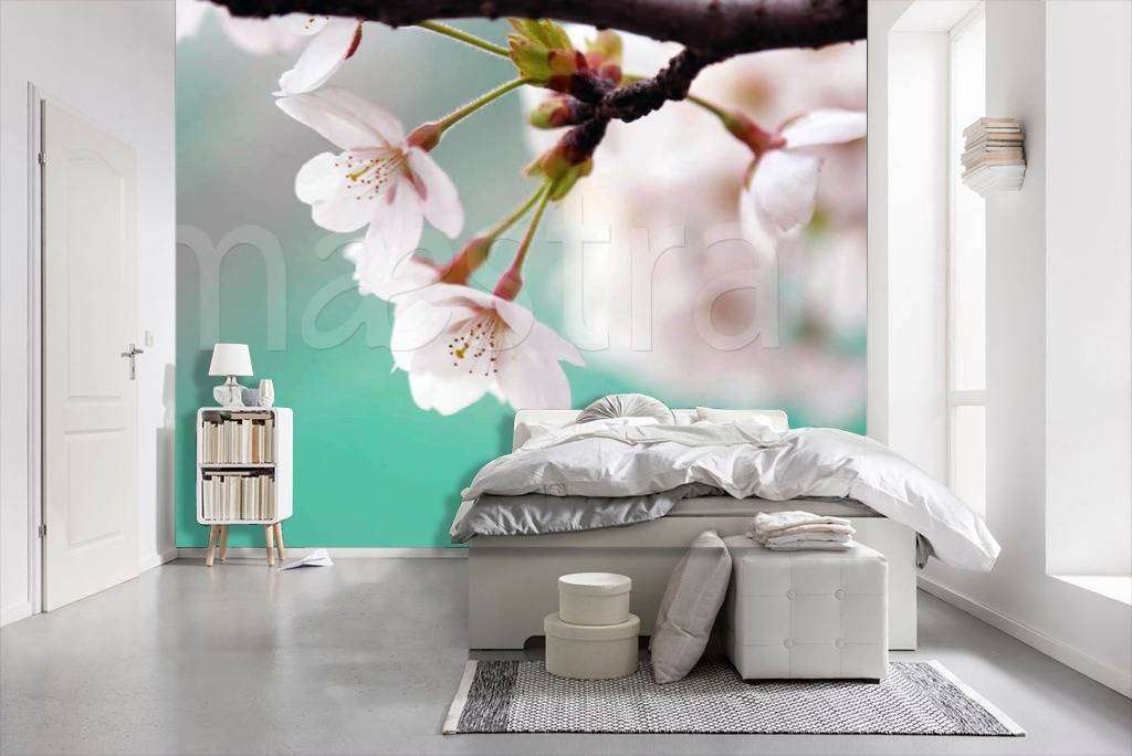 Фотообои Белые цветы на ветке  4-080