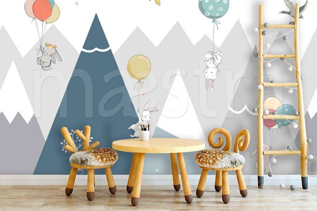 Фотообои в интерьере горы с животными  12-449 фото