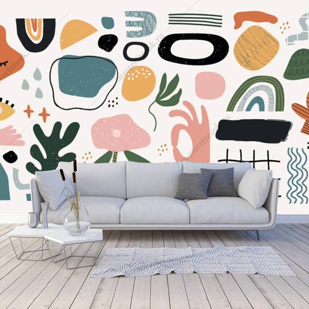 Фотообои Абстракция с цветами  9-1124