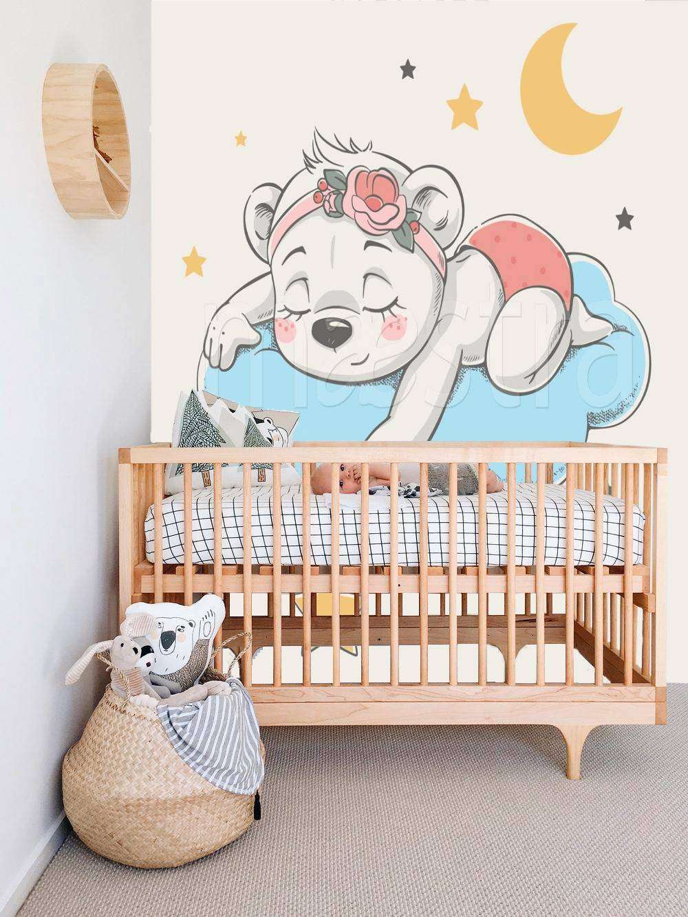 Фотообои в интерьере мишка спит  12-477 фото