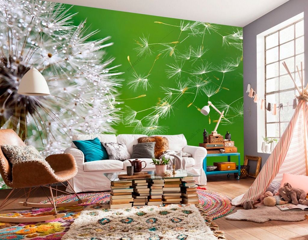 Фотообои Одуванчик в росе  9-1607