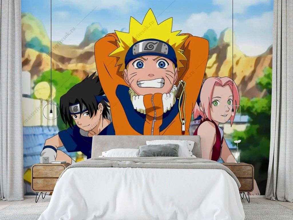 Фотообои в интерьере наруто команда  12-1337 фото