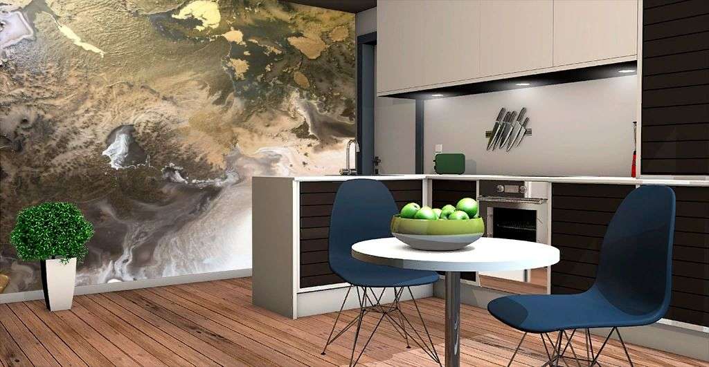 Фотообои в интерьере абстракция поталью  9-1655 фото