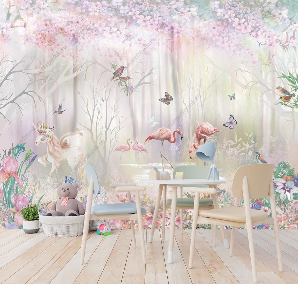 Фотообои Сказочный розовый лес  14-686