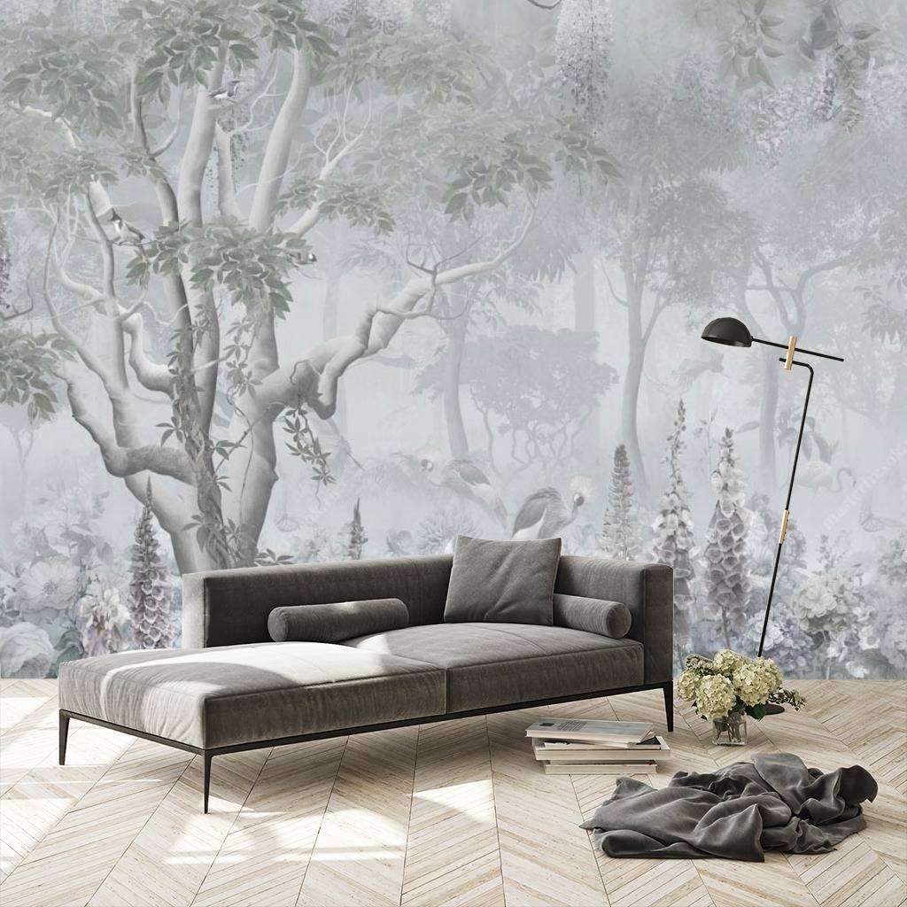 Фотообои в интерьере жар птица в саду  13-090 фото