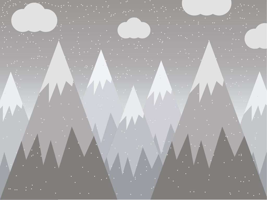 Фотообои в интерьере серые горные пики  12-1373 фото