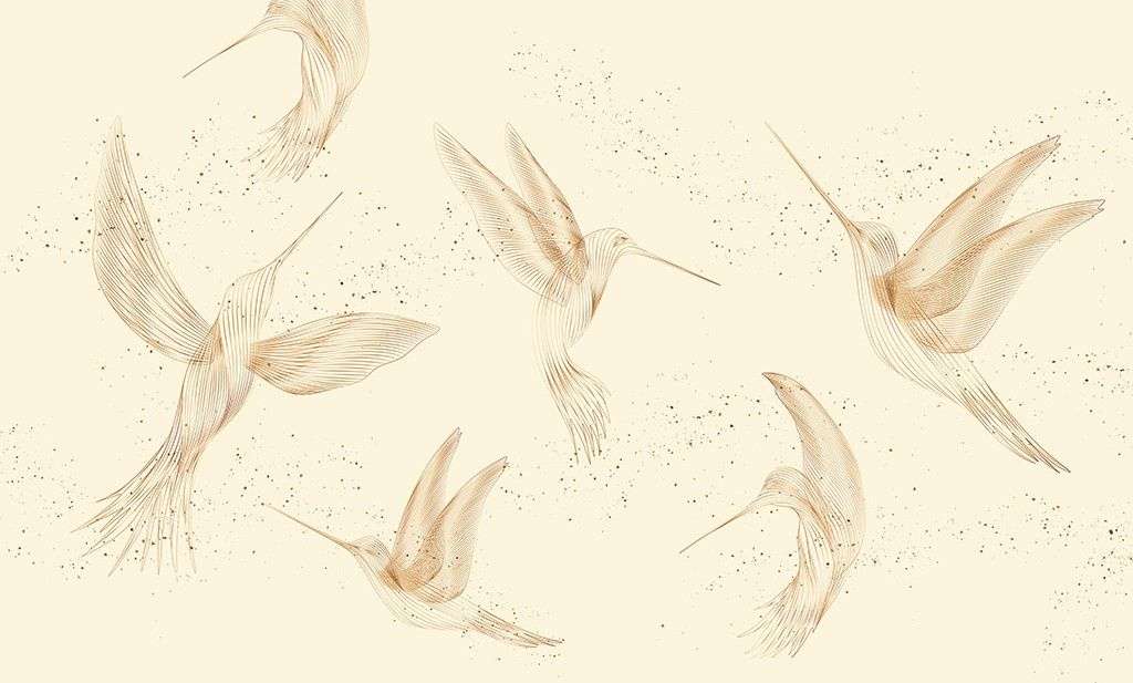 Фотообои в интерьере калибри порхают  9-2109 фото