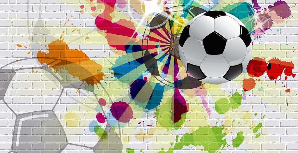 Фотообои в интерьере красочный футбол  14-345 фото