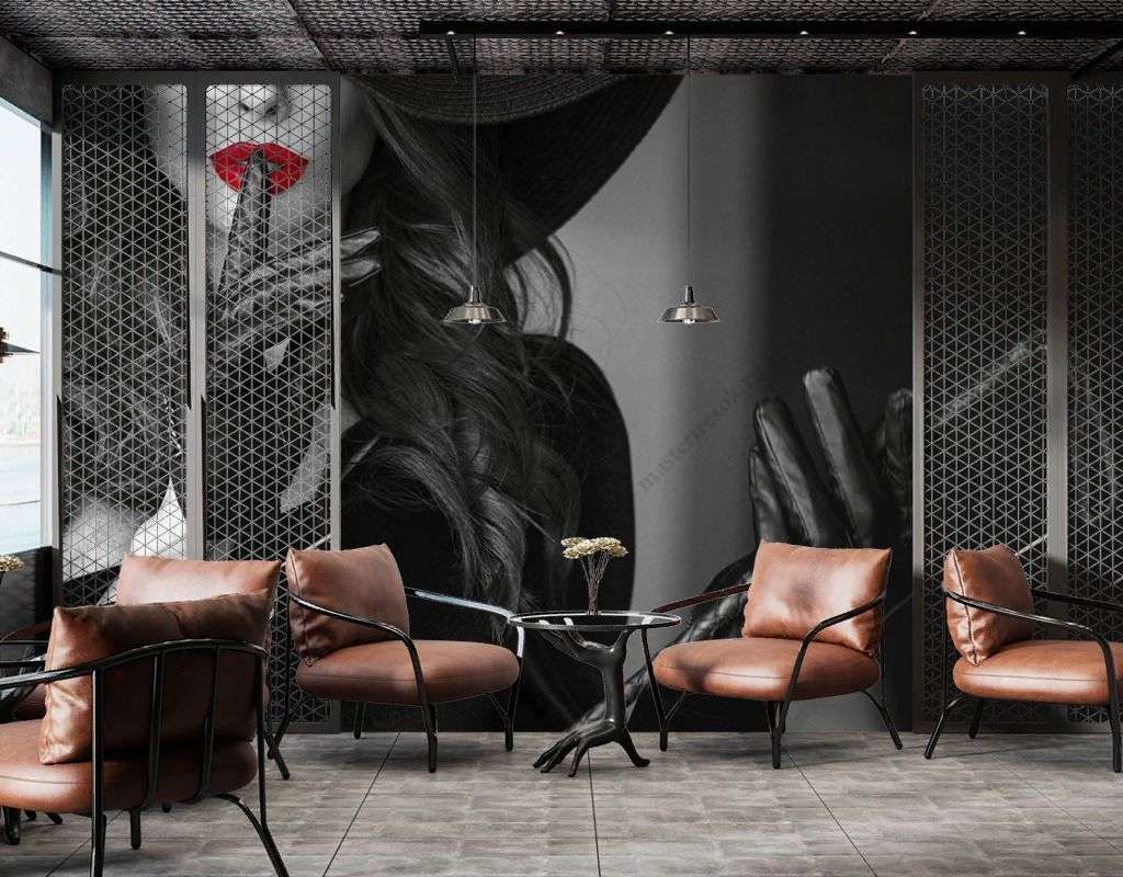 Фотообои в интерьере леди со стеком  9-1765 фото