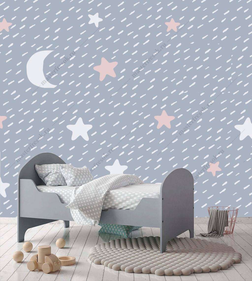 Фотообои в интерьере звезды и месяц  12-764 фото