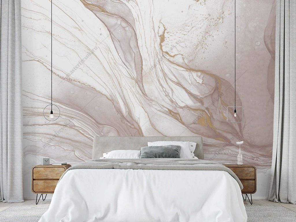 Фотообои Флюид арт Слоновая кость   14-705