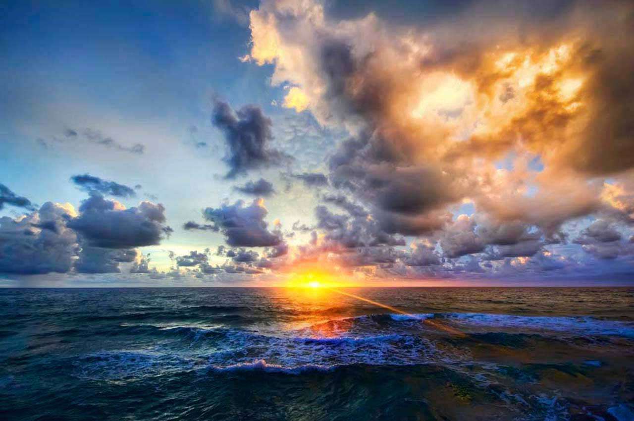 Фотообои в интерьере закат на море  4-365 фото