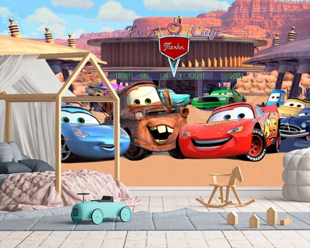 Фотообои Тачки перед соревнованиями  12-251