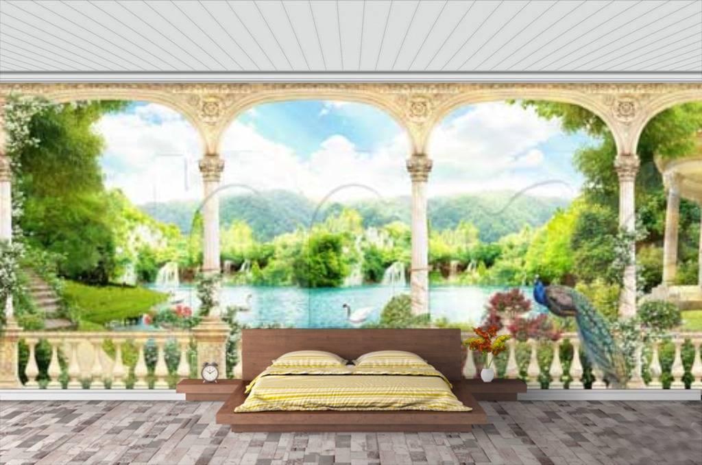 Фотообои Прогулка в парке с водопадами  11-103