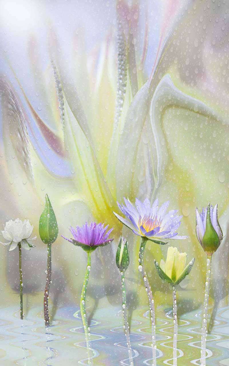 Фотообои в интерьере картина акварелью  13-139 фото