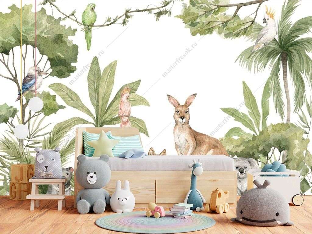 Фотообои в интерьере животные джунглей  14-595 фото