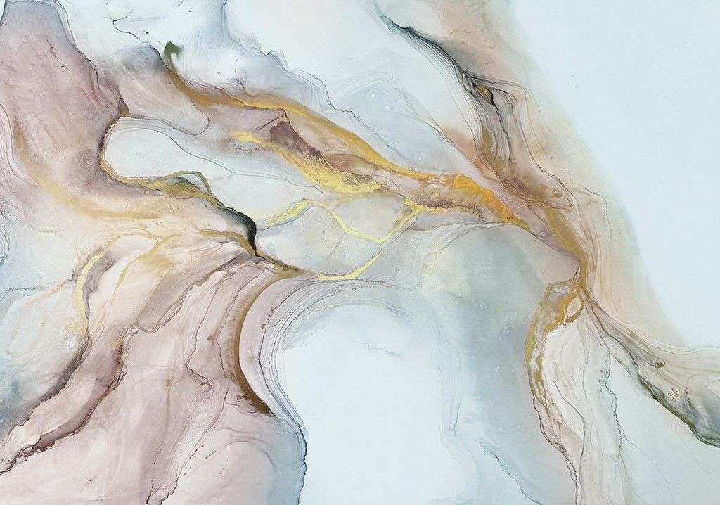 Фотообои в интерьере в спальню розовый мрамор  9-1839 фото