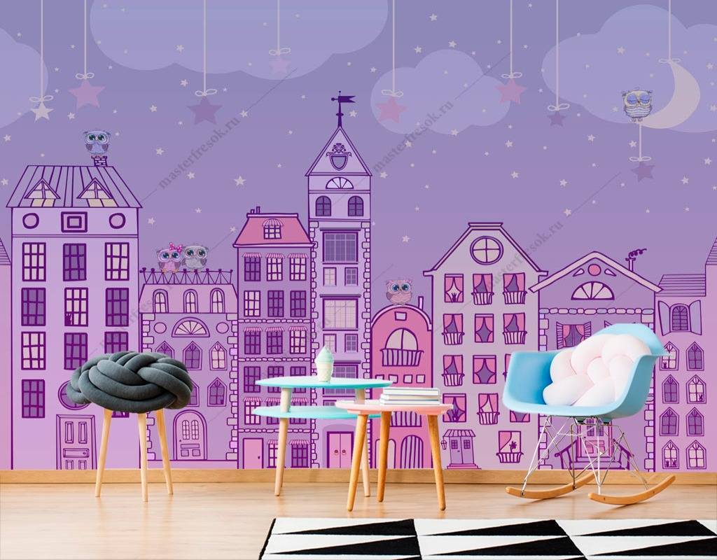 Фотообои Совушки ночью  13-157