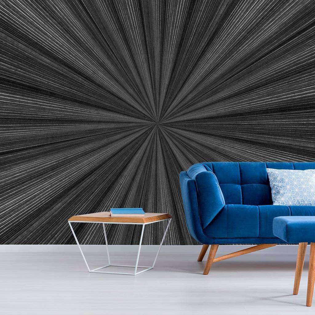 Фотообои в интерьере стереоскопические лучи черные  10-828 фото