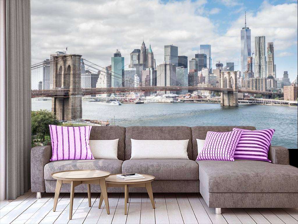 Фотообои Бруклинский мост солнечным днем в Нью Йорке  9-824