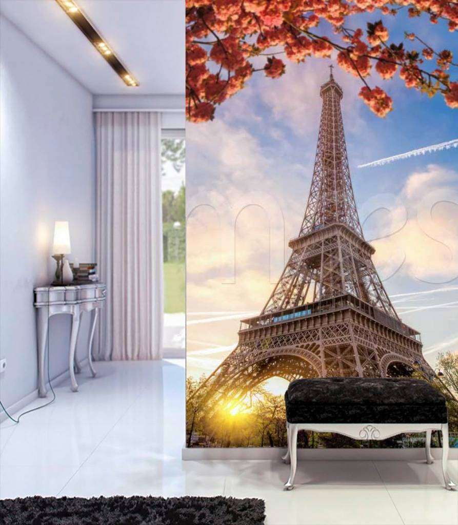 Фотообои Бесшовные обои на стену:  Эйфелева башня вид снизу. Артикул: 9-752  