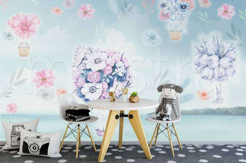 Фотообои Бесшовные обои на стену:  Воздушные цветы. Артикул: 12-453  