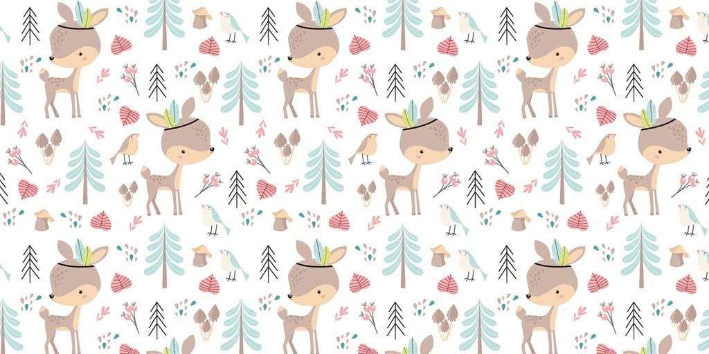 Фотообои в интерьере олени и елочки  12-679 фото