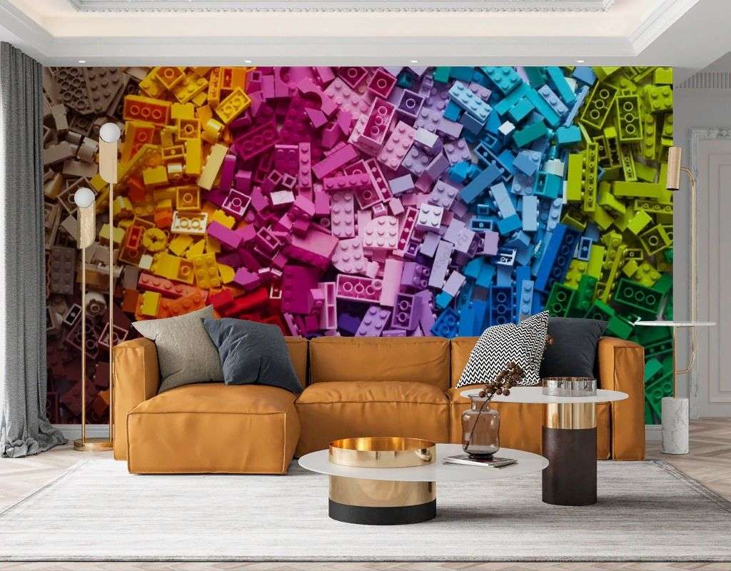 Фотообои в интерьере разноцветное лего  12-1327 фото
