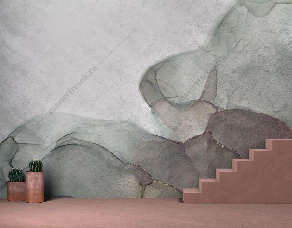 Фотообои в интерьере мрамор акварелью  9-1564 фото