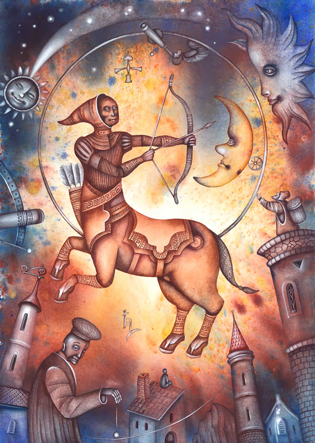 Фотообои в интерьере знак зодиака стрелец  9-236 фото