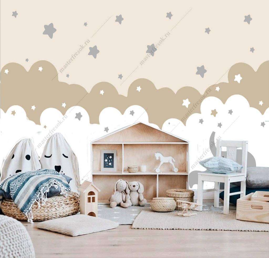 Фотообои в интерьере облака и слоник  12-846 фото
