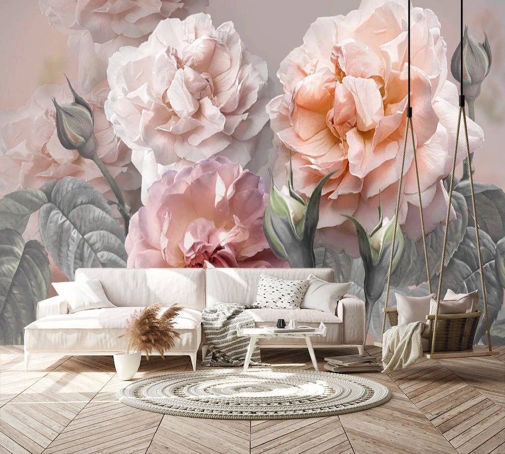 Фотообои Пионы акварелью  13-278