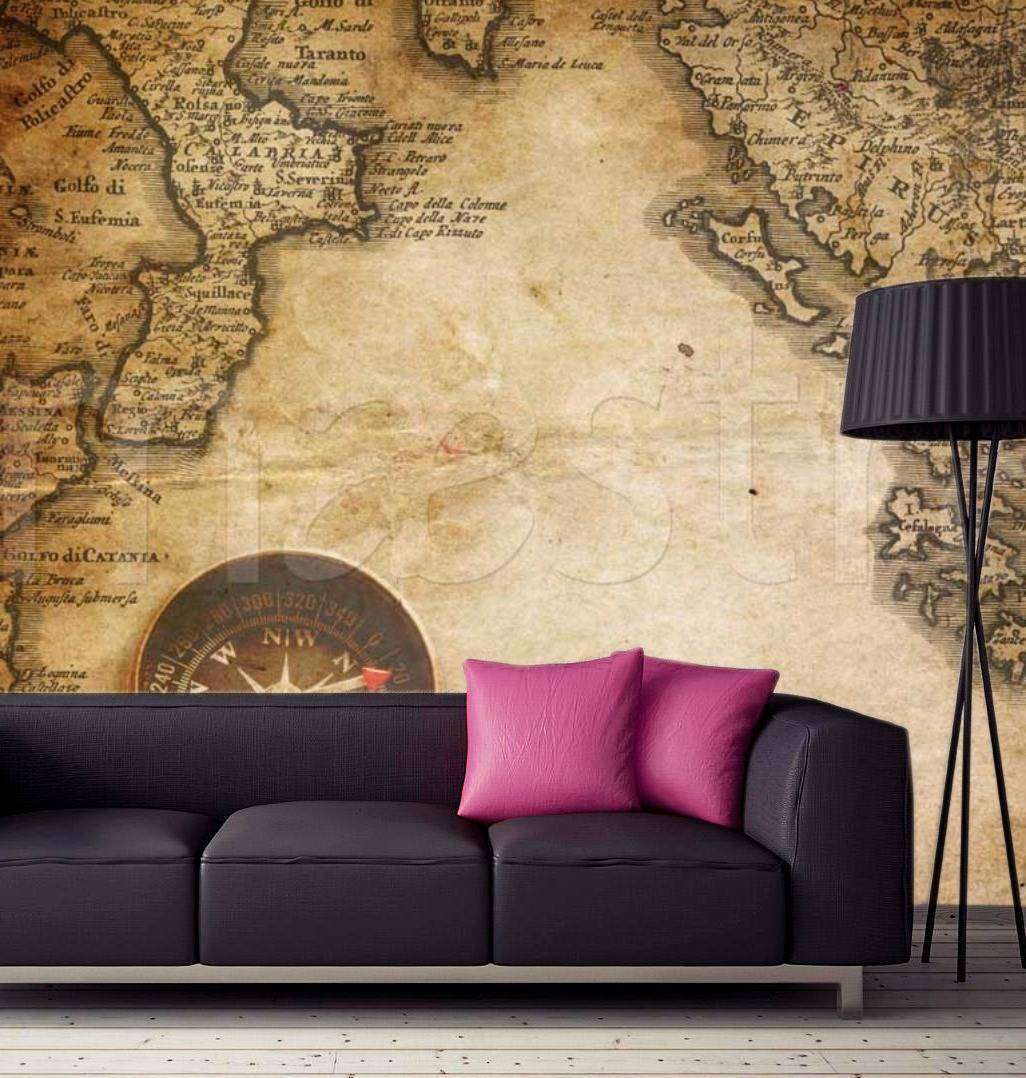 Фотообои в интерьере состаренная картинка москвы  9-428 фото