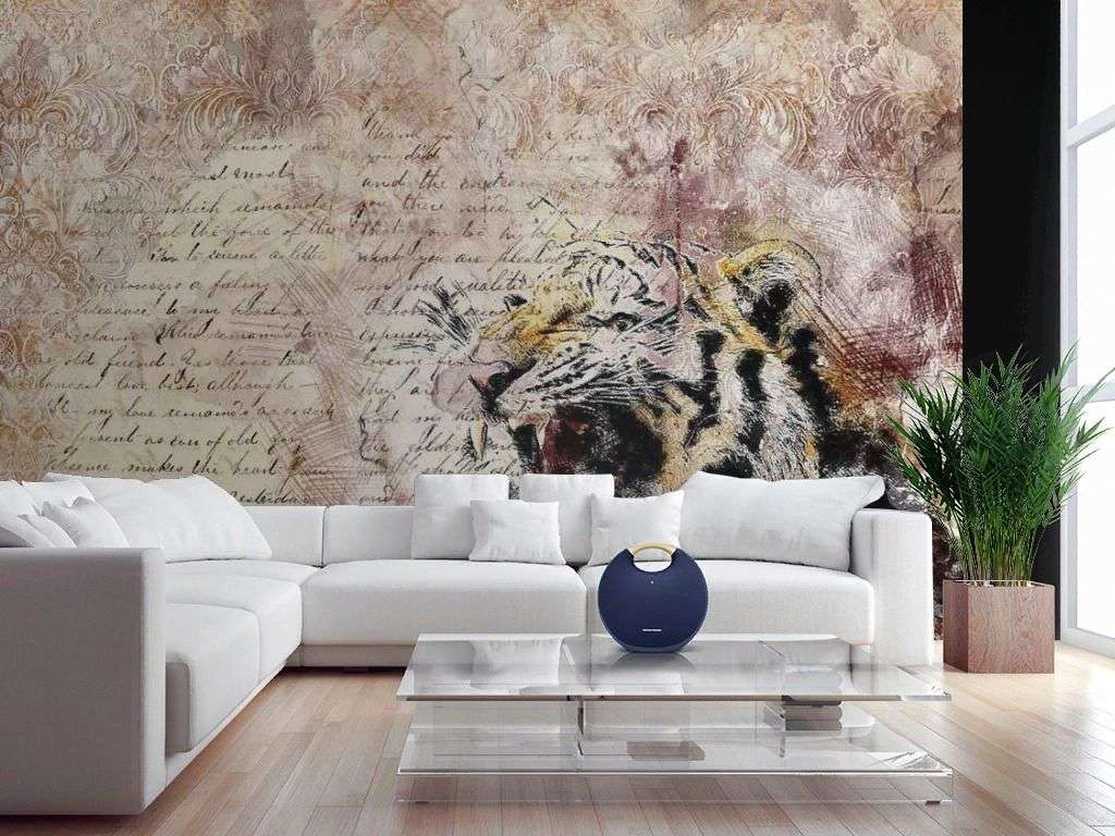 Фотообои в интерьере рёв тигра  17-4347 фото