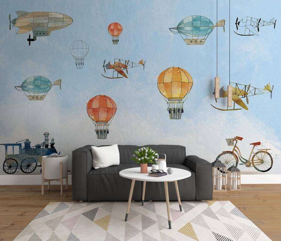 Фотообои в интерьере техника для малышей  15-302 фото