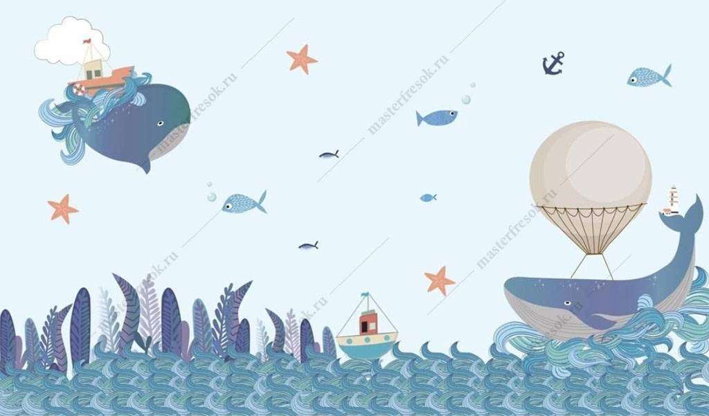 Фотообои в интерьере морская сказка  16-031 фото