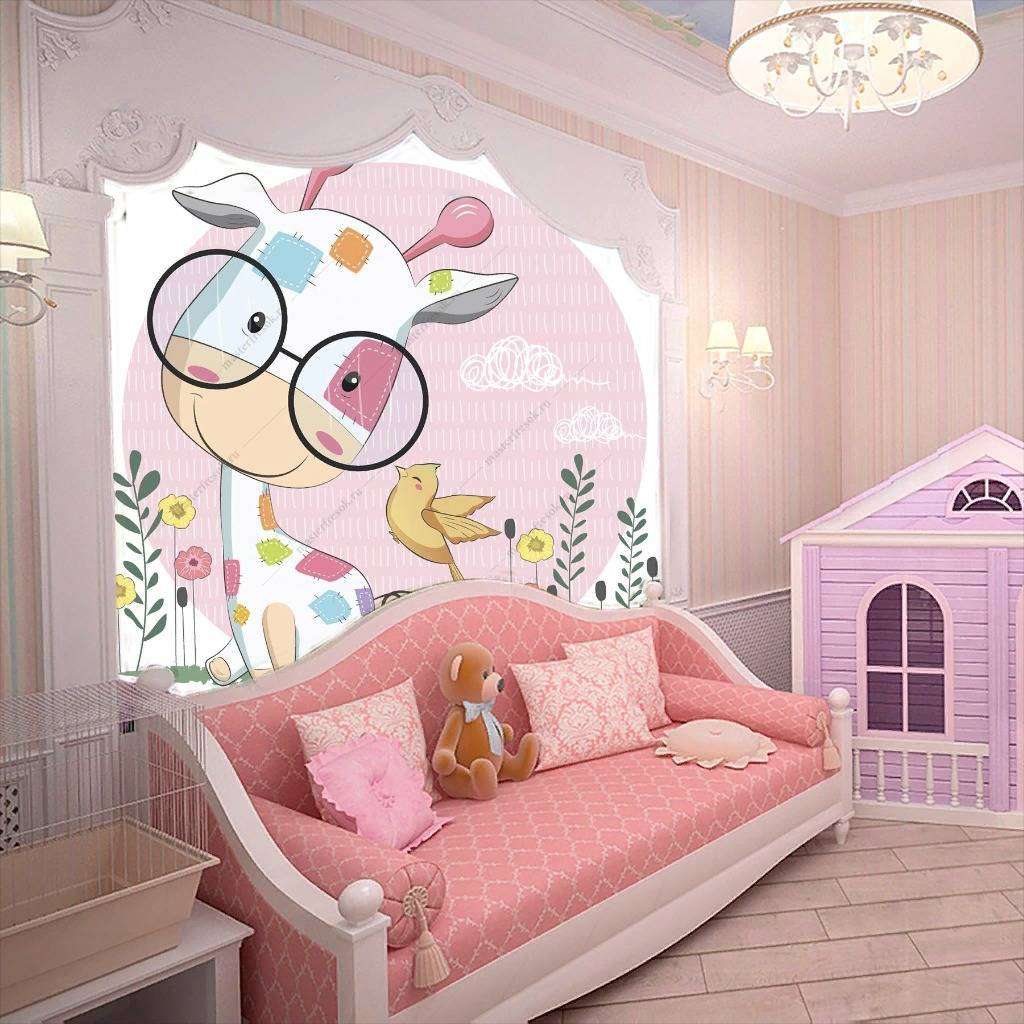 Фотообои в интерьере жираф малыш  12-466 фото