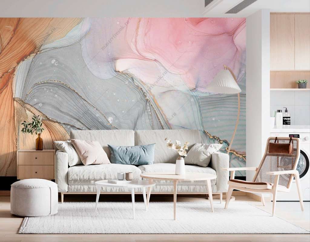 Фотообои Бесшовные обои на стену:  Серый флюид. Артикул: 9-1513  