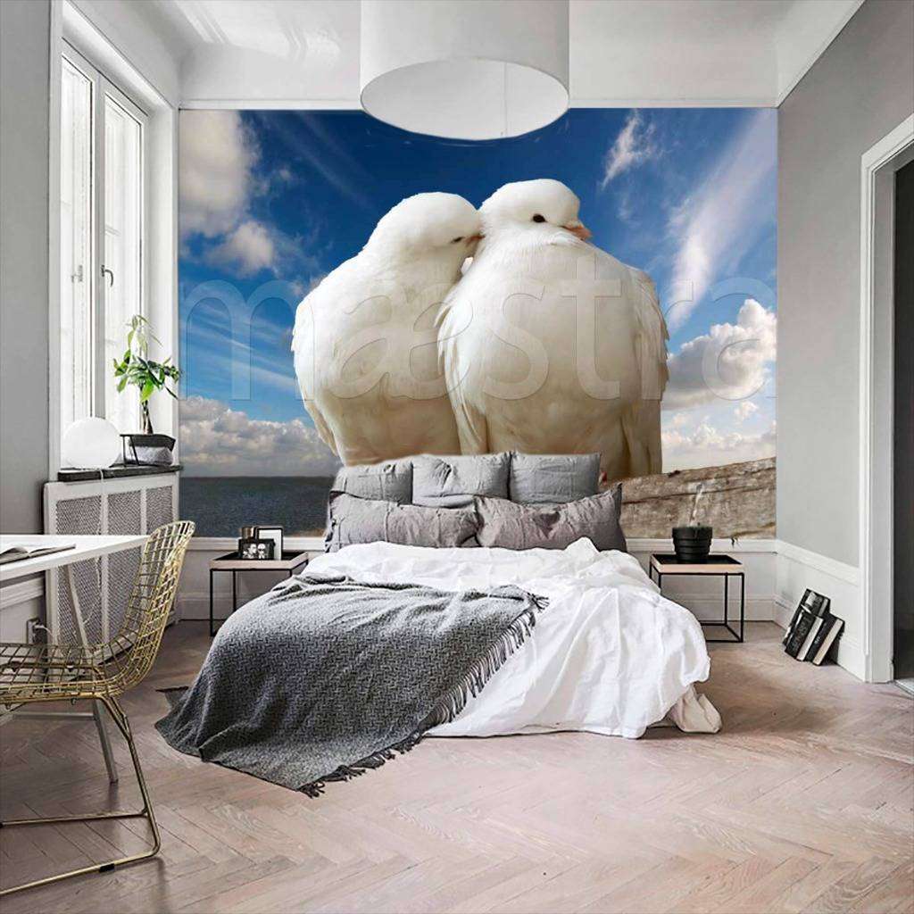 Фотообои в интерьере голуби  4-175 фото