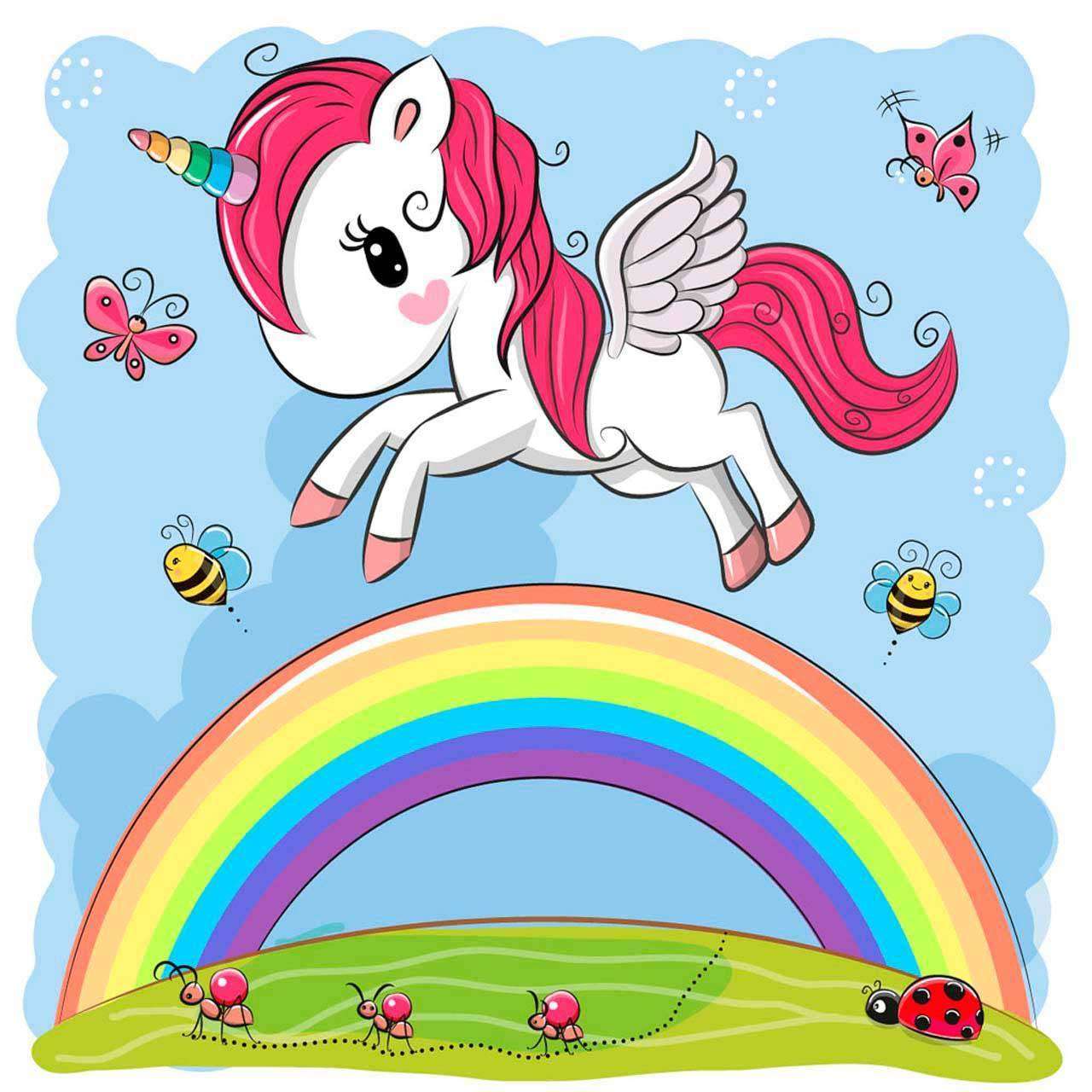 Фотообои в интерьере летающий единорог  12-605 фото