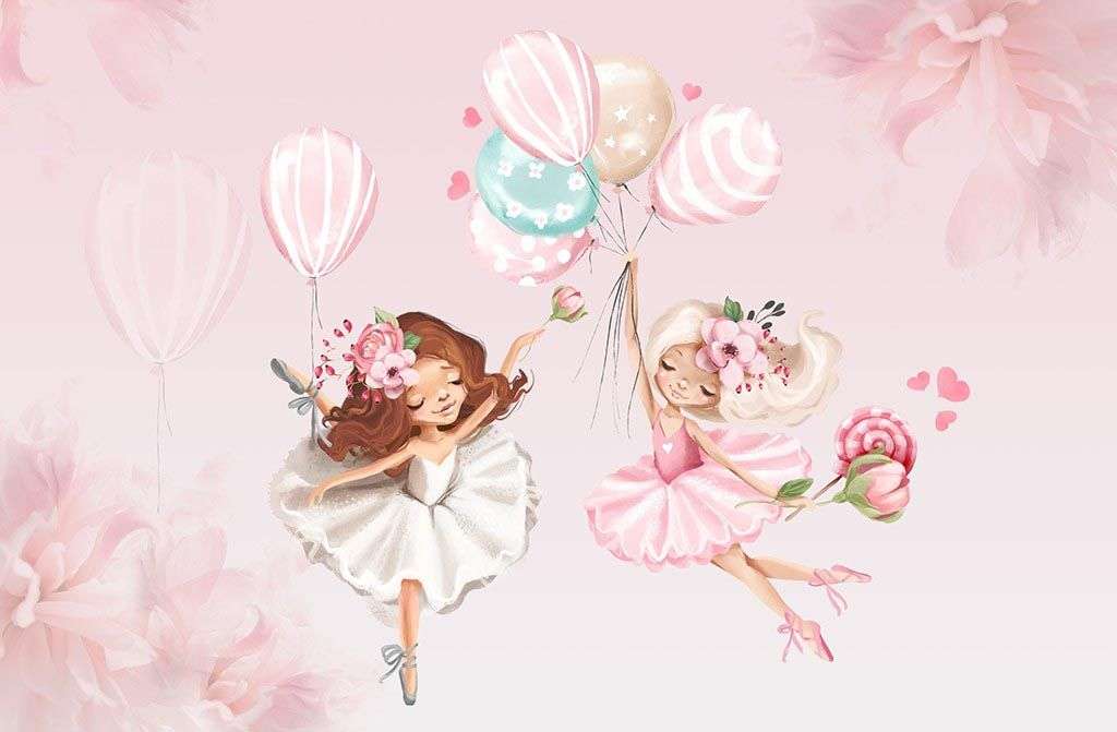 Фотообои в интерьере балерины с шарами  14-422 фото