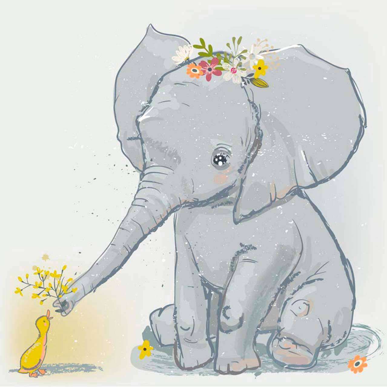 Фотообои в интерьере серый слон сидит на светлом фоне  12-341 фото