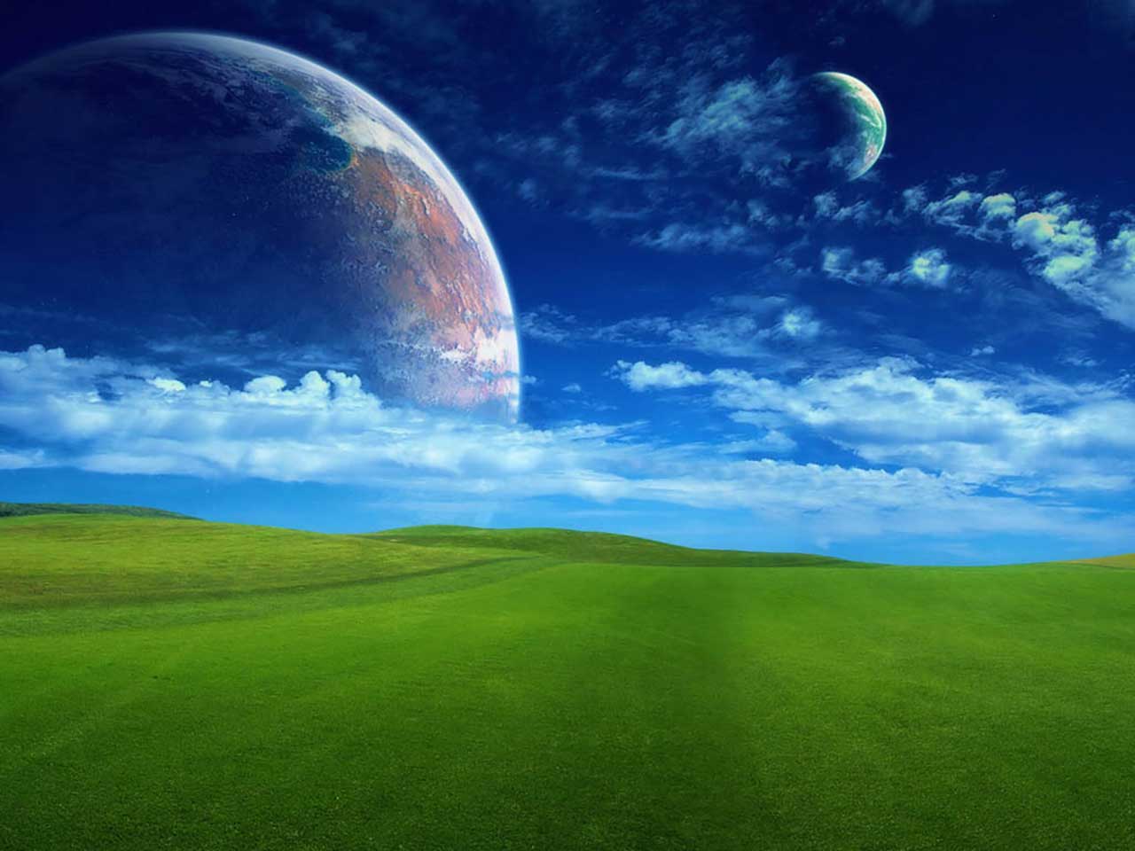 Фотообои в интерьере планеты и поле  9-336 фото