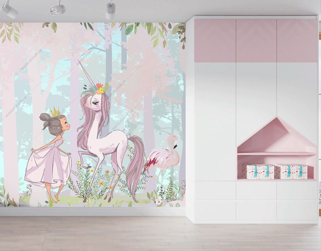 Фотообои Единорог с балериной  12-1472