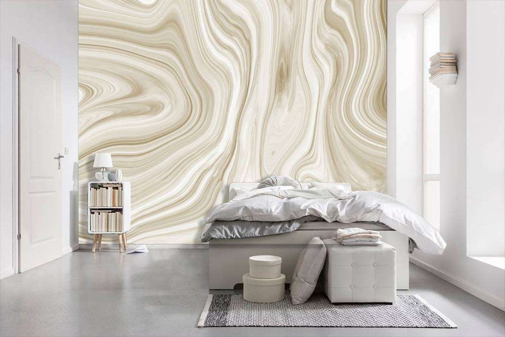 Фотообои в интерьере флюид арт - мрамор золотистый  9-946 фото