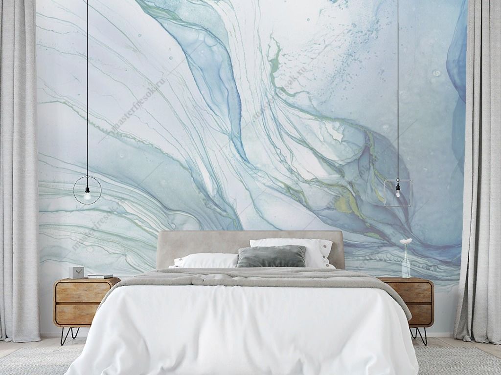 Фотообои Флюид арт Синяя пастель   14-704