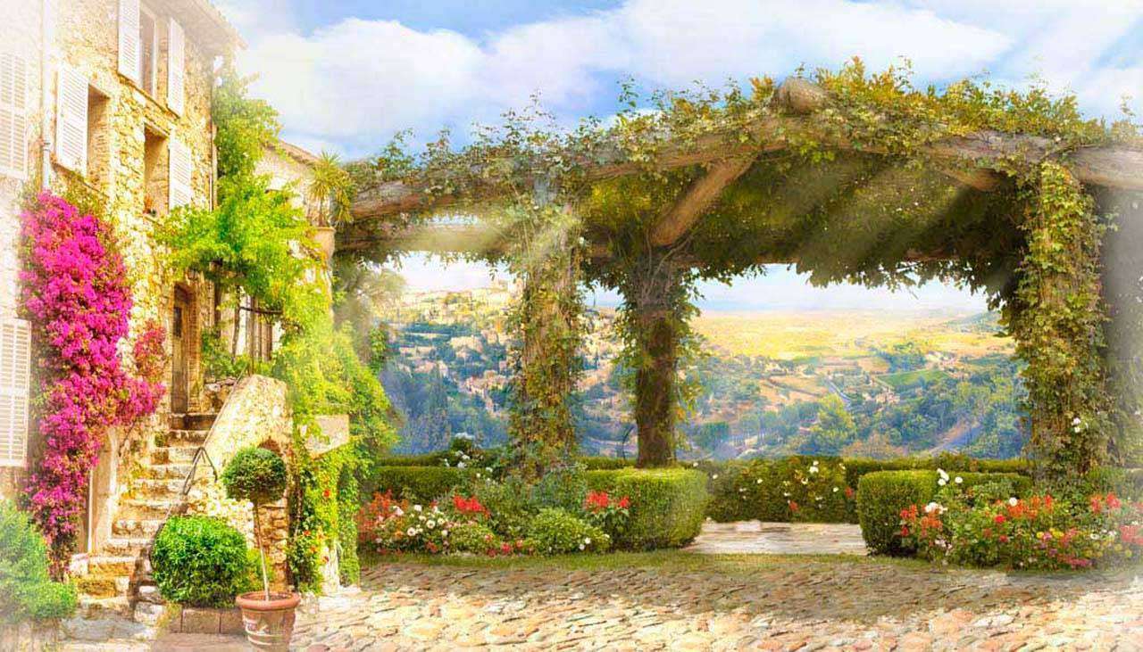 Фотообои в интерьере терраса под ярким солнцем  6-033 фото