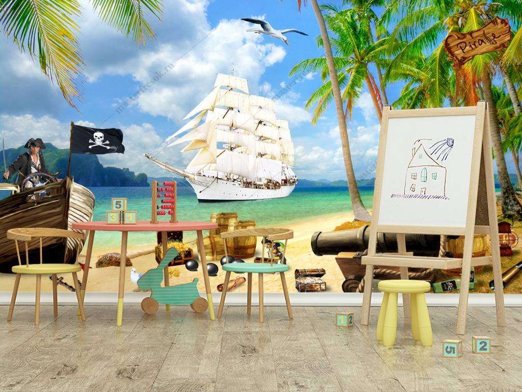 Фотообои в интерьере таинственный остров  12-907 фото