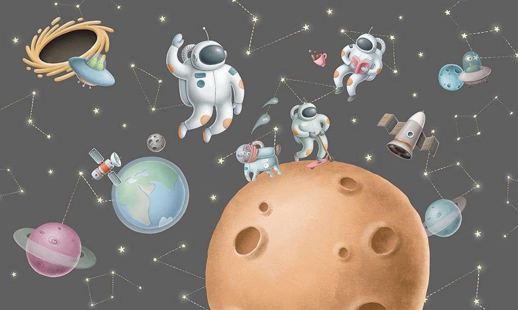 Фотообои в интерьере детские. космос волшебный  12-1626 фото